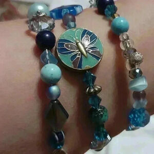 "I'll Be Waiting For You, Down Near The Ocean" Handcrafted Wire Wrap Bracelet